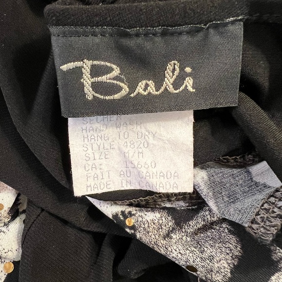 Bali Black & White Animal Print Pullover Top, Size M - Picture 11 of 12